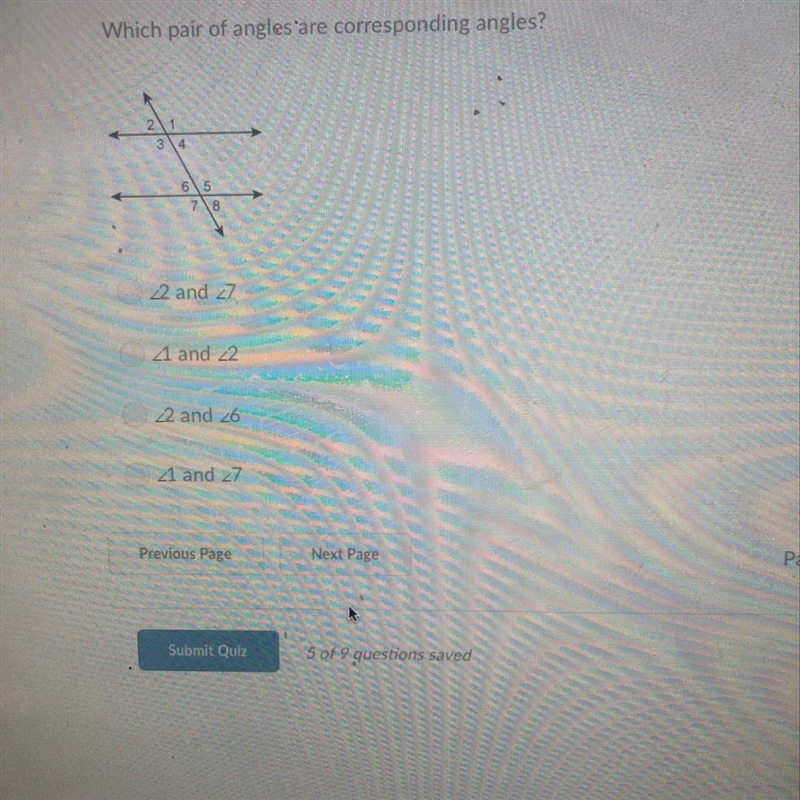 Which pair of angles are corresponding angles?-example-1