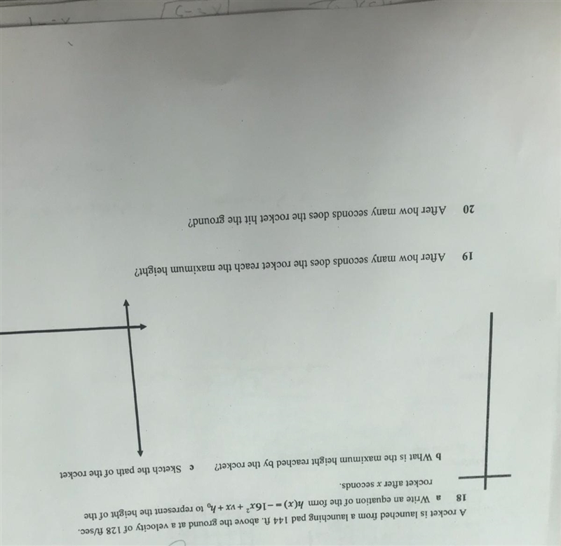 An object is launched from a launching pad 144 ft. above the ground at a velocity-example-1