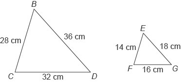 Which postulate or theorem can be used to prove that △BCD is similar to △EFG? SAS-example-1