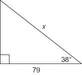 To the nearest hundredth, what is the value of x? Use a trigonometric ratio to compute-example-1