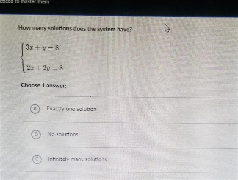 Number of solutions to a system of equations algebraic. How many solutions does the-example-1