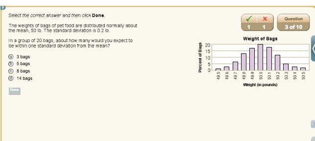 The weights of bags of pet food are distributed normally about the mean, 50 lb. the-example-1