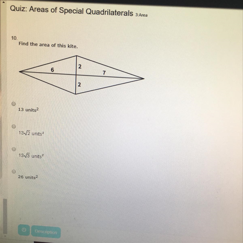 Find the area of this kite-example-1