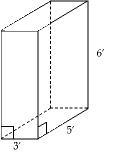 Find the total area of the solid figure. Answers: 90 sq. ft. 126 sq. ft. 150 sq. ft-example-1