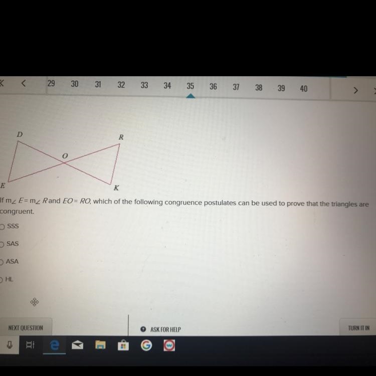 Which of the following congruence postulates can be used to prove that the triangles-example-1