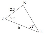 Which measures are accurate regarding triangle JKL? Check all that apply. m∠K = 84° m-example-1