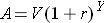 Use this formula to find the value of a house with appreciation: A = V (1+r)Y When-example-1