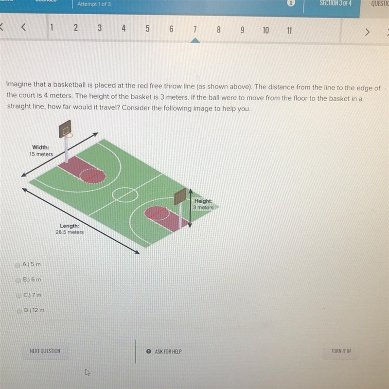 Imagine that a basketball is placed at the red free throw line (as shown above). The-example-1