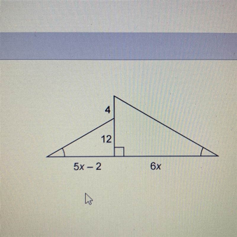 The two triangles are similar. What is the value of x?-example-1