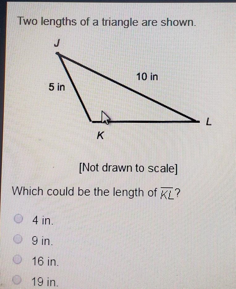 Two lengths of a triangle are show ​-example-1