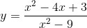 What is the graph of the rational function? y = x ^2 - 4x + 3 / x ^2 - 9-example-1