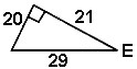 PLEASE HELP ASAP!! sin ∠E = A) 20/21 B) 20/29 C) 21/29 D) 21/20-example-1