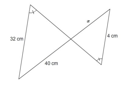 HELP PLEASE! What is the value of x? Enter your answer in the box. x = ____cm-example-1