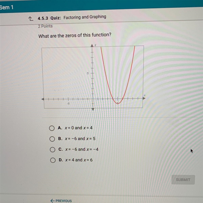 ‼️HELP FAST‼️ What are the zeros of this function?-example-1