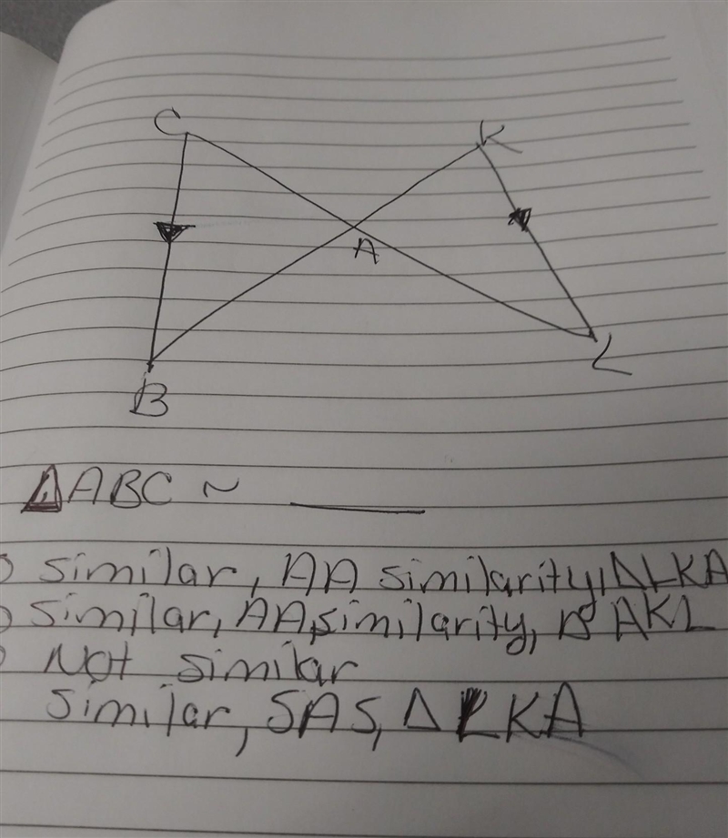 state if the triangles in each pair of similar. If so, State how you know that they-example-1