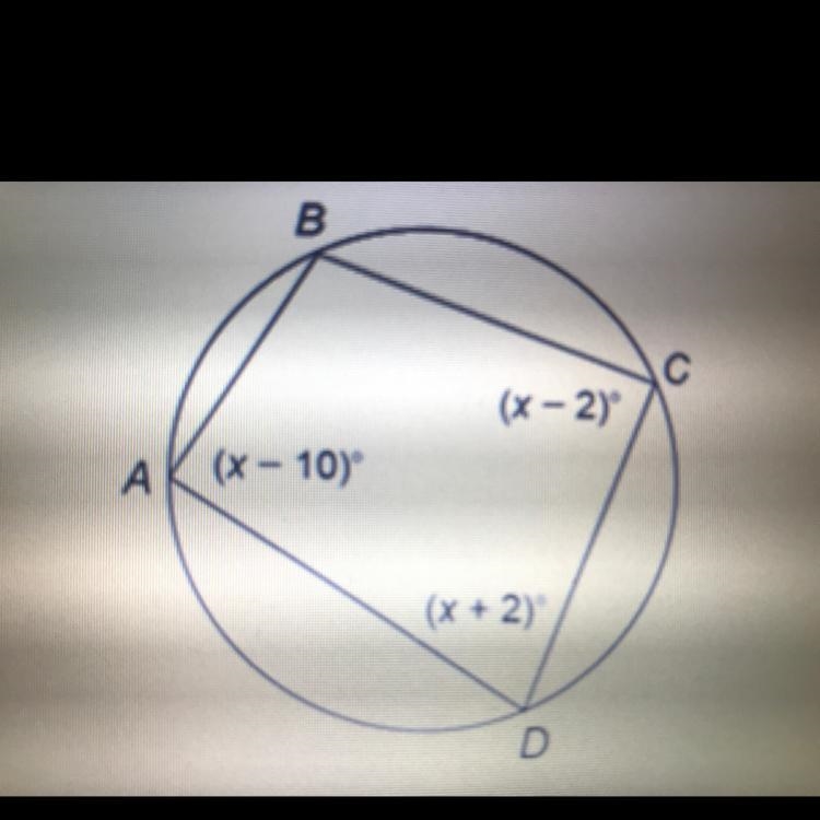 Quadrilateral ABCD is inscribed in a circle. Find the measure of each of the angle-example-1