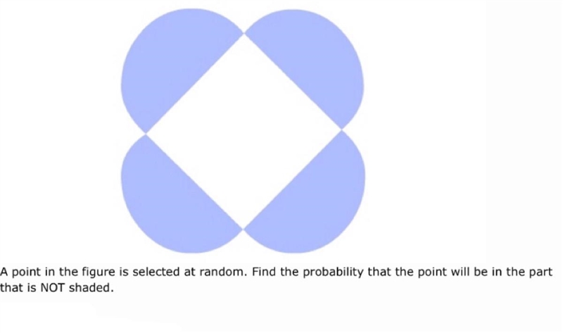 A point in the figure is selected at random. Find the probability that the point will-example-1