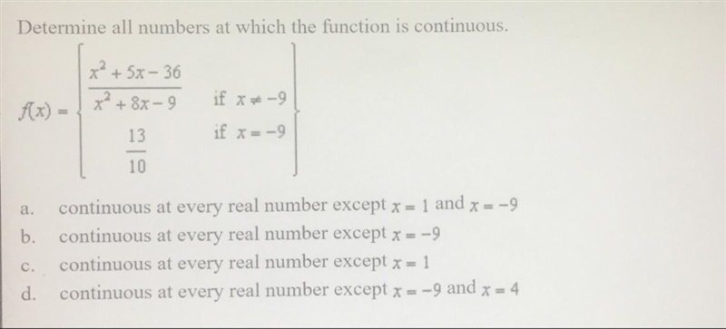 Determine all numbers at which the function is continuous-example-1