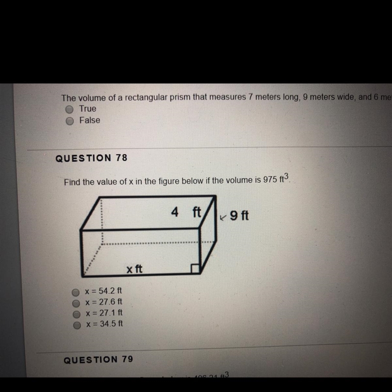 Question 78 find the value of x-example-1