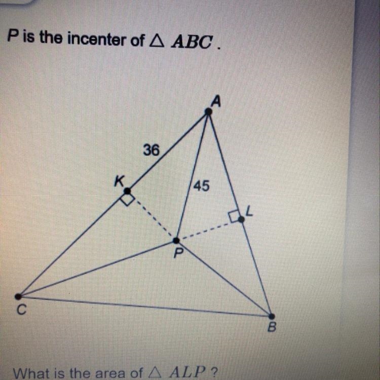 What is the area of ALP? Answer in the box I’ve tried but i didn’t get the right answer-example-1