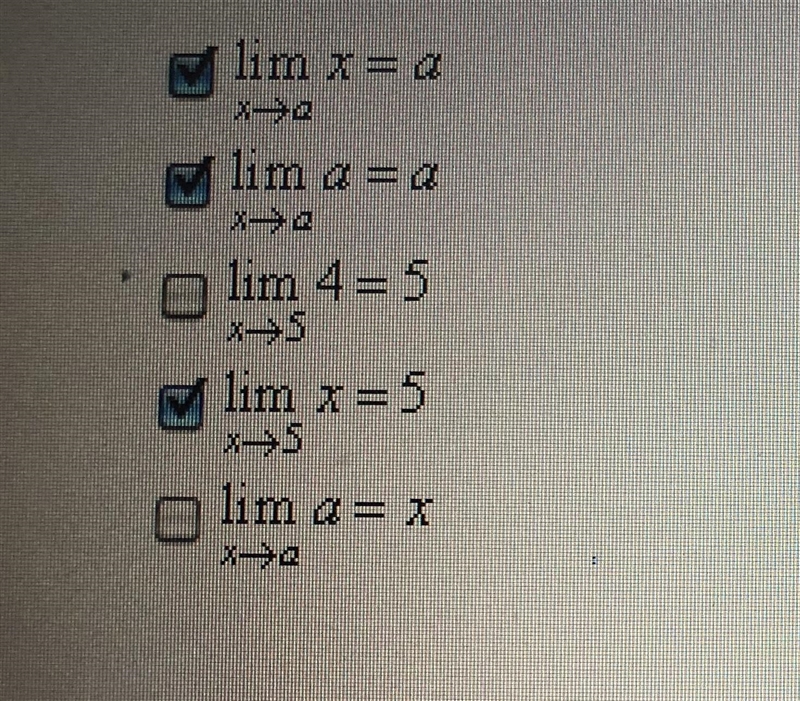 For real number a, which of the following equations are true ? Select all that apply-example-1