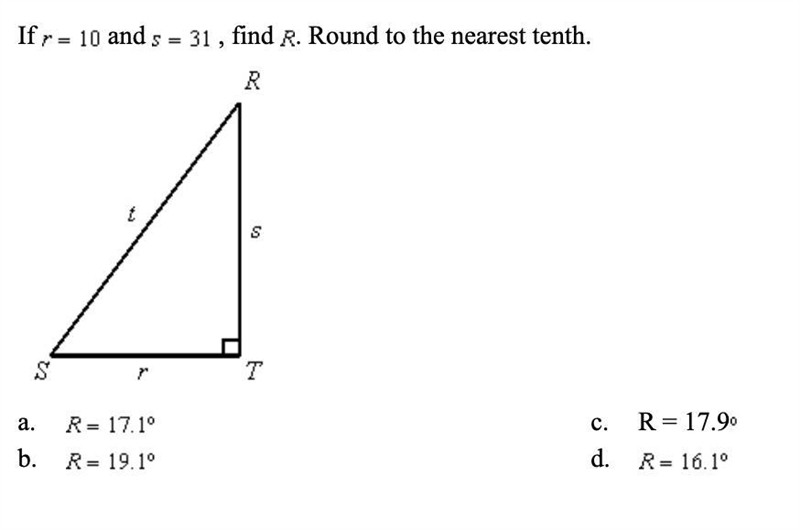 If r=10 and s=31, find R. Round to the nearest tenth.-example-1