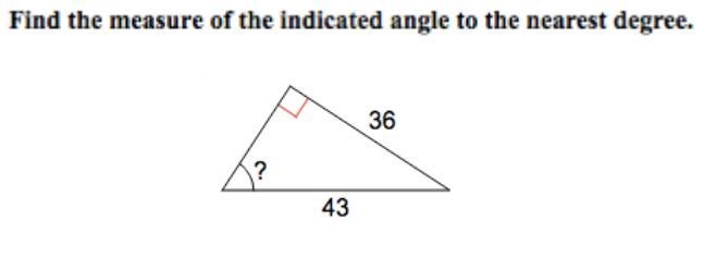 Find the measure of the indicated angle to the nearest degree-example-1