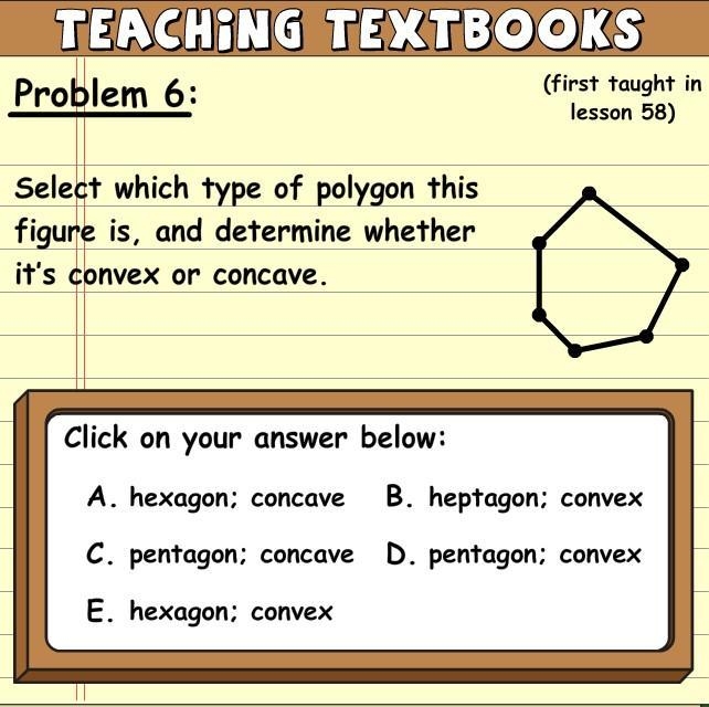 Select which type of polygon this figure is, and determine whether it's convex or-example-1