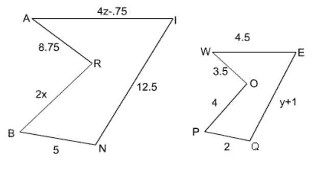 Given the two figures are similar, calculate the value of BR. I need this pretty quickly-example-1