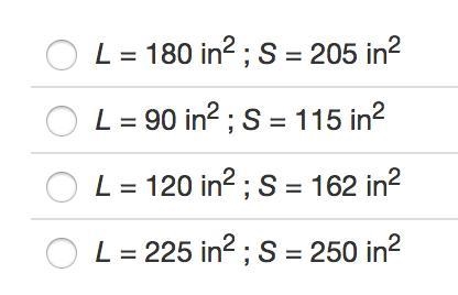 Identify the lateral area and surface area of a regular square pyramid with base edge-example-1