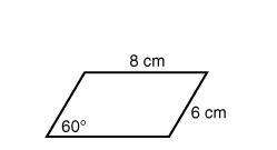 What is the area of the parallelogram? 48 sqrt(3)cm2 48 cm2 24 sqrt (3) cm2 24 cm-example-1