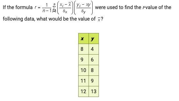 Correlation Coefficients problem. Image attached. A. 10 B. 8 C. 6 D 4-example-1