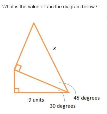 Please, I need help I'm way behind. What is the value of x in the diagram below? degrees-example-1