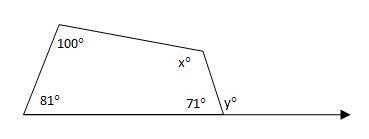 Find the value of x and y. A) x=109, y=108 B) x=108, y=109 C) x=108, y=108 D) x=109, y-example-1