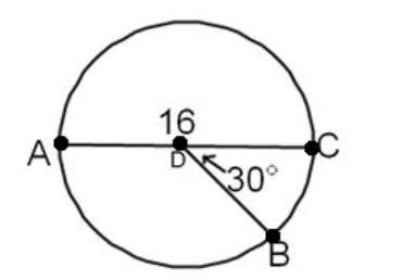 AC is the diameter. Calculate the area of the sector (to the nearest whole number-example-1