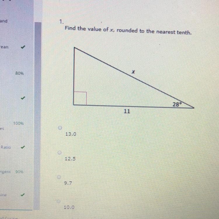 Find the value of x, rounded to the nearest tenth-example-1