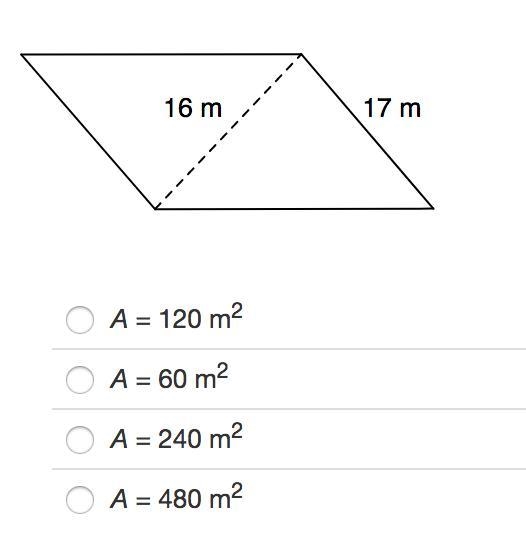 Identify the area of the rhombus.-example-1