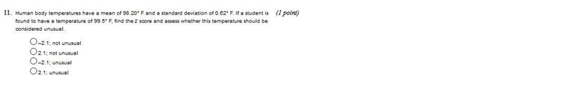 Human body temperatures have a mean of 98.20° F and a standard deviation of 0.62° F-example-1