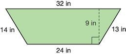 The figure below is a diagram of a trapezoidal table that needs to be stained. Each-example-1