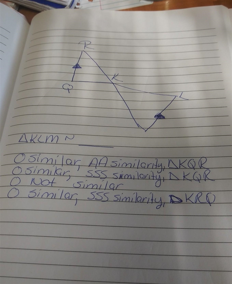 State if the triangles in each pair are similar. If so, State how you know that they-example-1