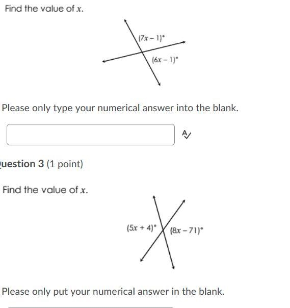 20 POINTS! QUICKLY AND CORRECT!!! Find the value of X. both questions-example-1