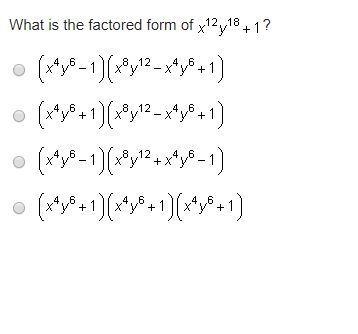 What is the factored form of x12y18+1-example-1