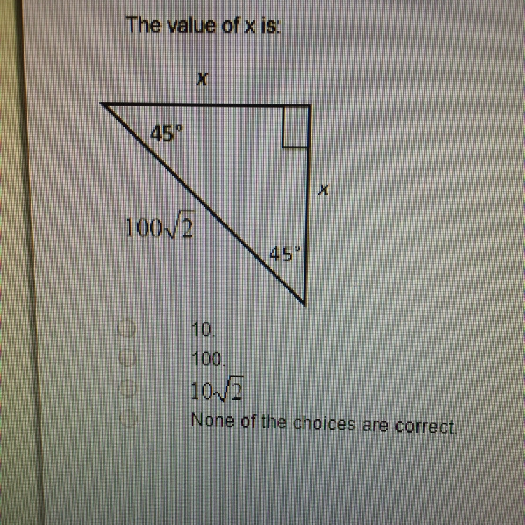 The value of x is ?-example-1