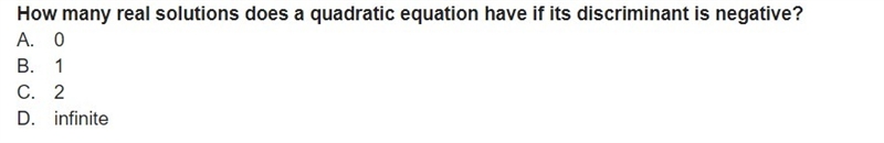 How many real solutions does a quadratic equation have if its discriminant is negative-example-1