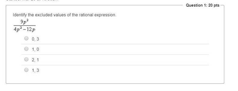 (20 points) Hey there, my teacher didn't explain how to find the "Excluded Values-example-1