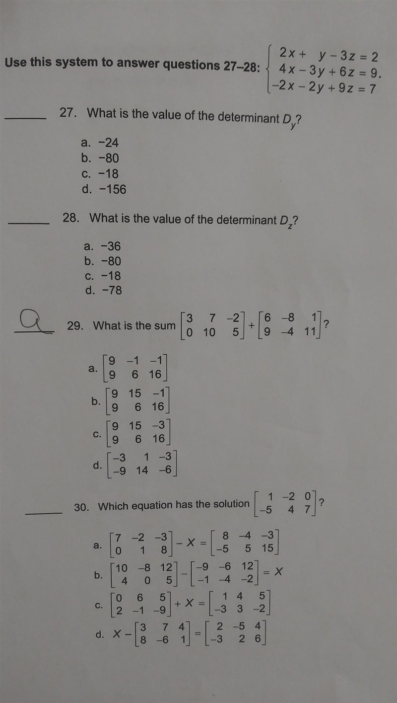 I am having trouble with problems 27, 28, 30​-example-1