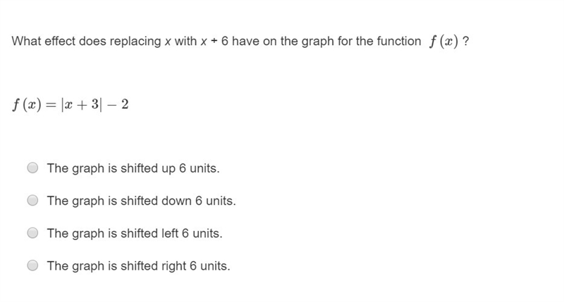 PLEASE HELP ASAP!!! CORRECT ANSWER ONLY PLEASE!!! What effect does replacing x with-example-1