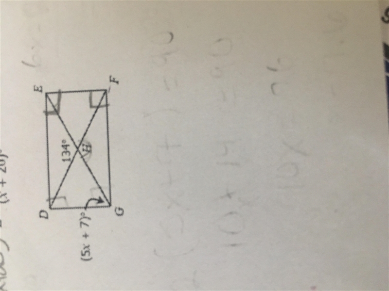 Solve for X if DEGF is a rectangle.-example-1