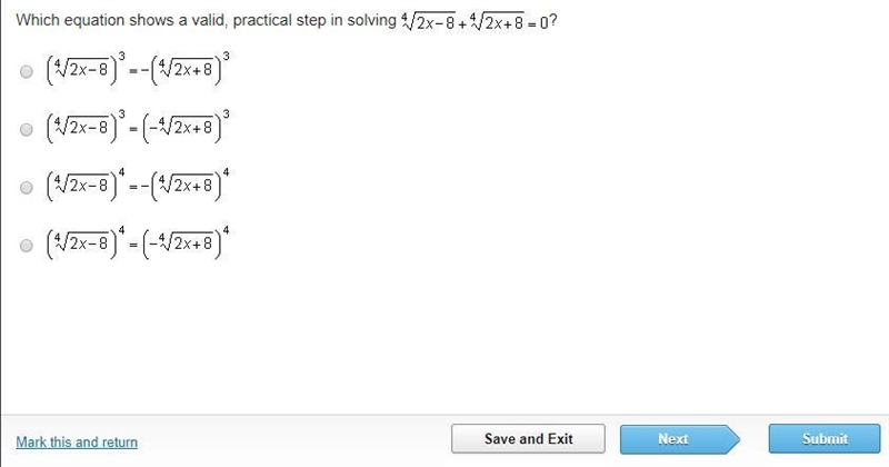 Which equation shows a valid, practical step in solving-example-1