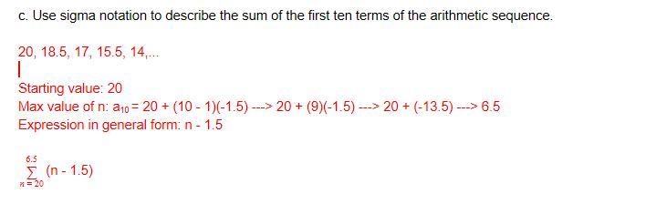 Is this correct? The writing in red is all my work. It's about sigma notation.-example-1